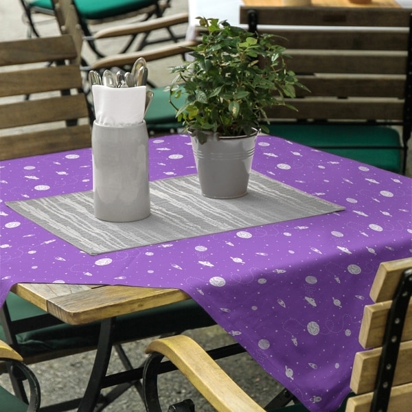 Outer Space Pattern Square Tablecloth - 58 x 58