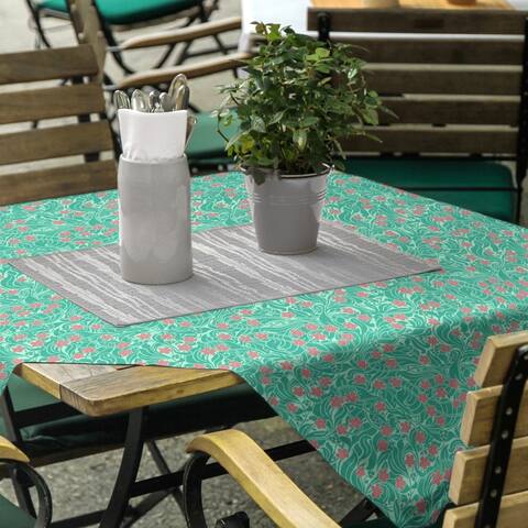 Swirly Floral Pattern Square Tablecloth