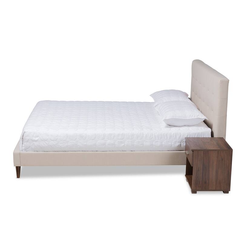 Carson Carrington Uggyallen Mid-century Fabric Bed with 2 Nightstands