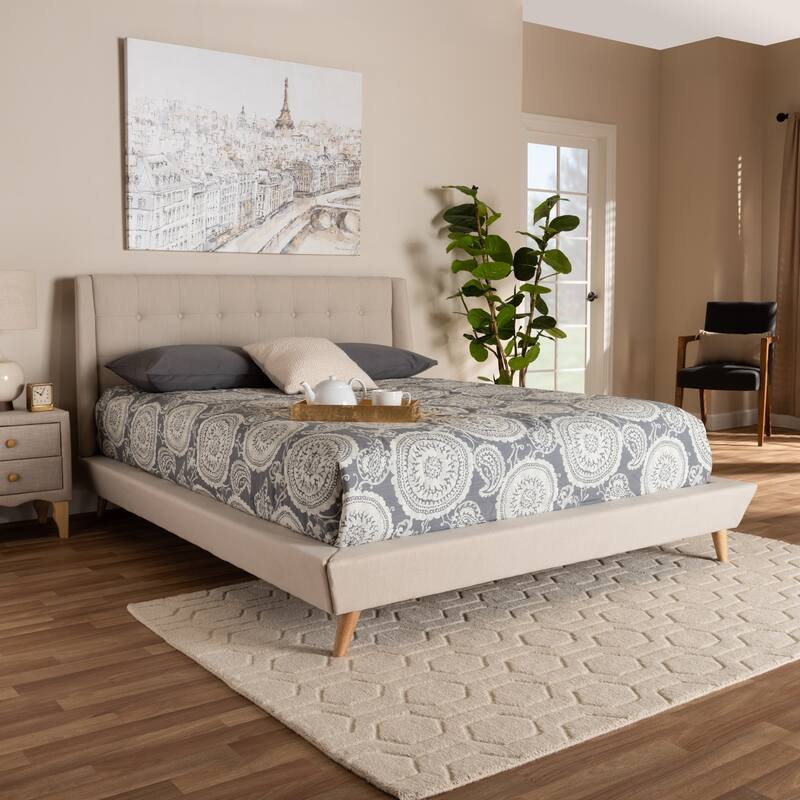 Mid-Century Modern Fabric Bed