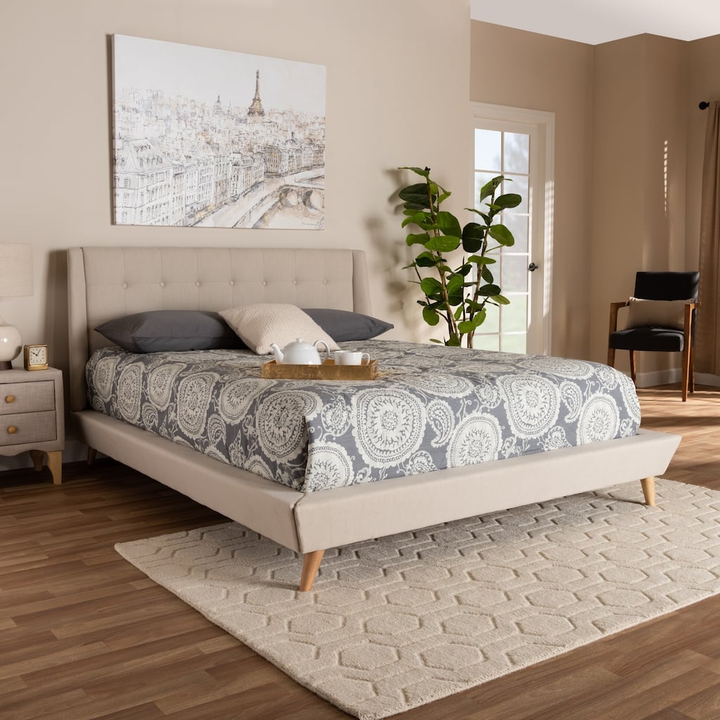 Mid-Century Modern Fabric Bed