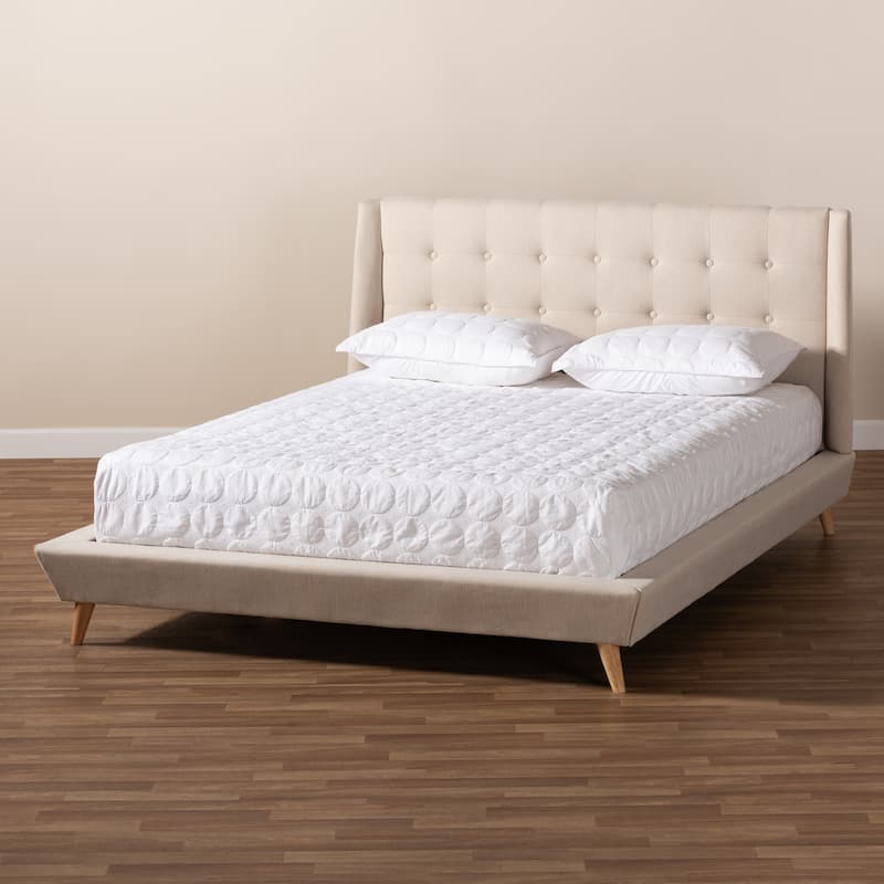 Mid-Century Modern Fabric Bed