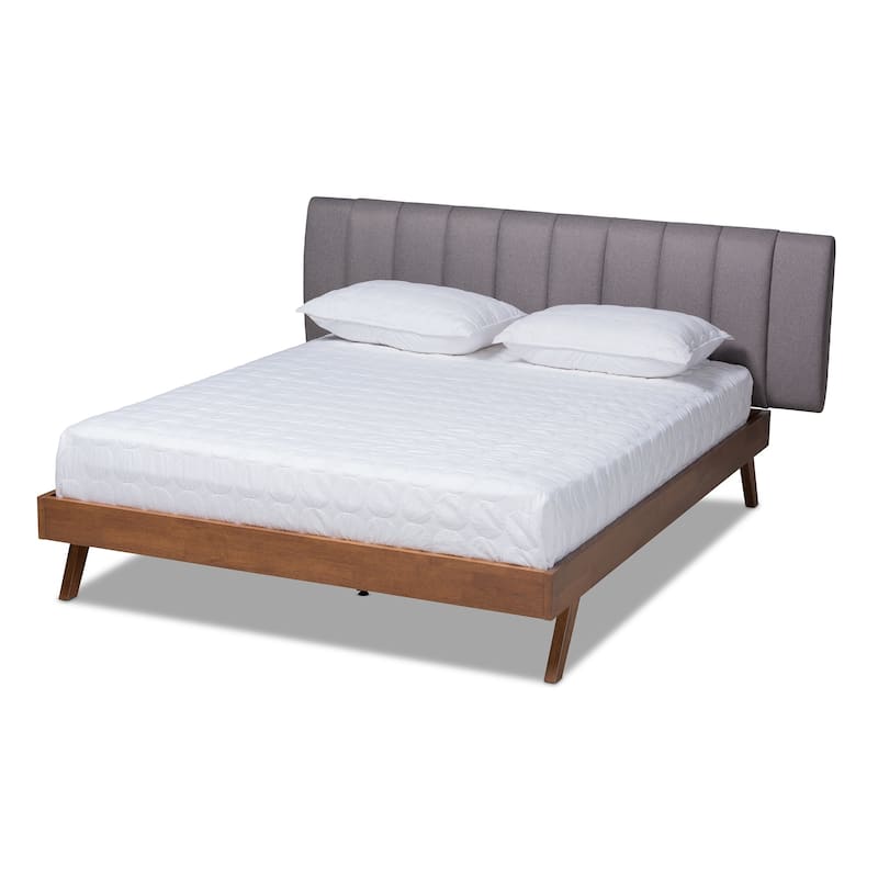 Carson Carrington Idvattnet Mid-century Modern Fabric Bed - Grey - King