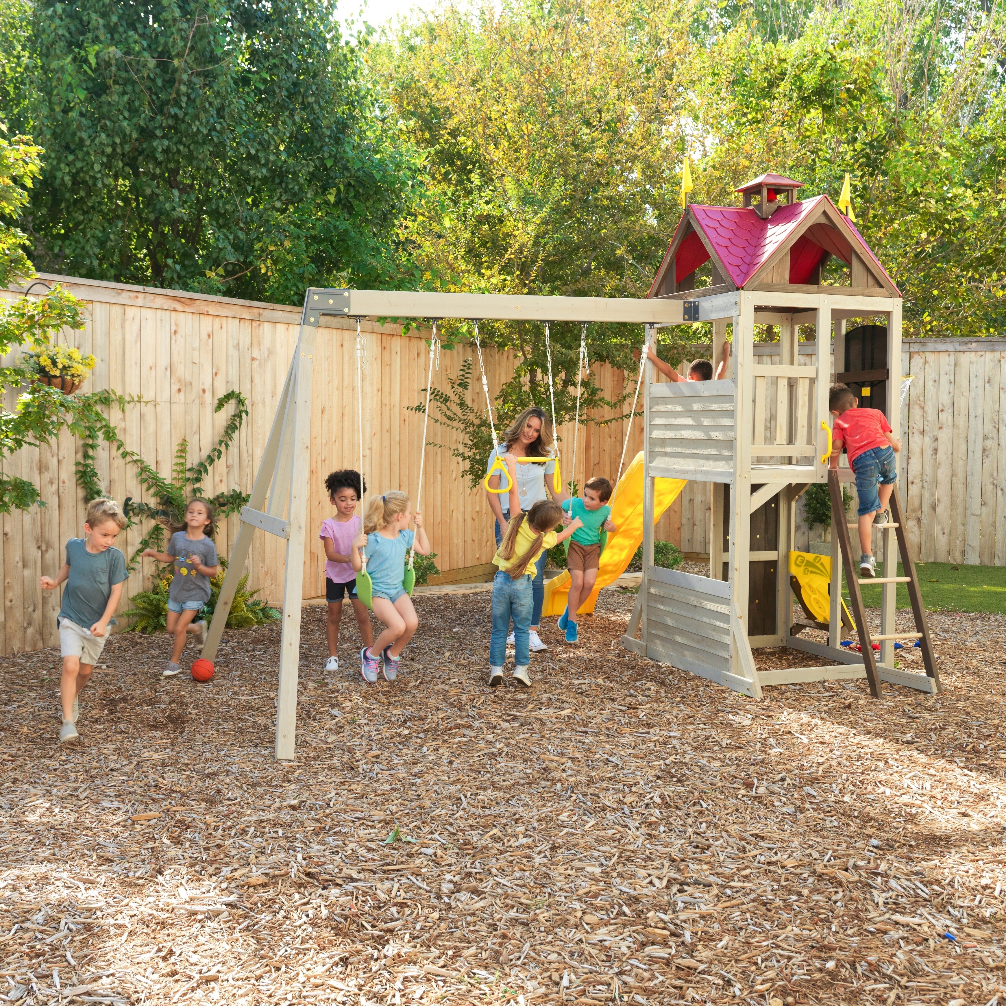 summerhill wooden swing set
