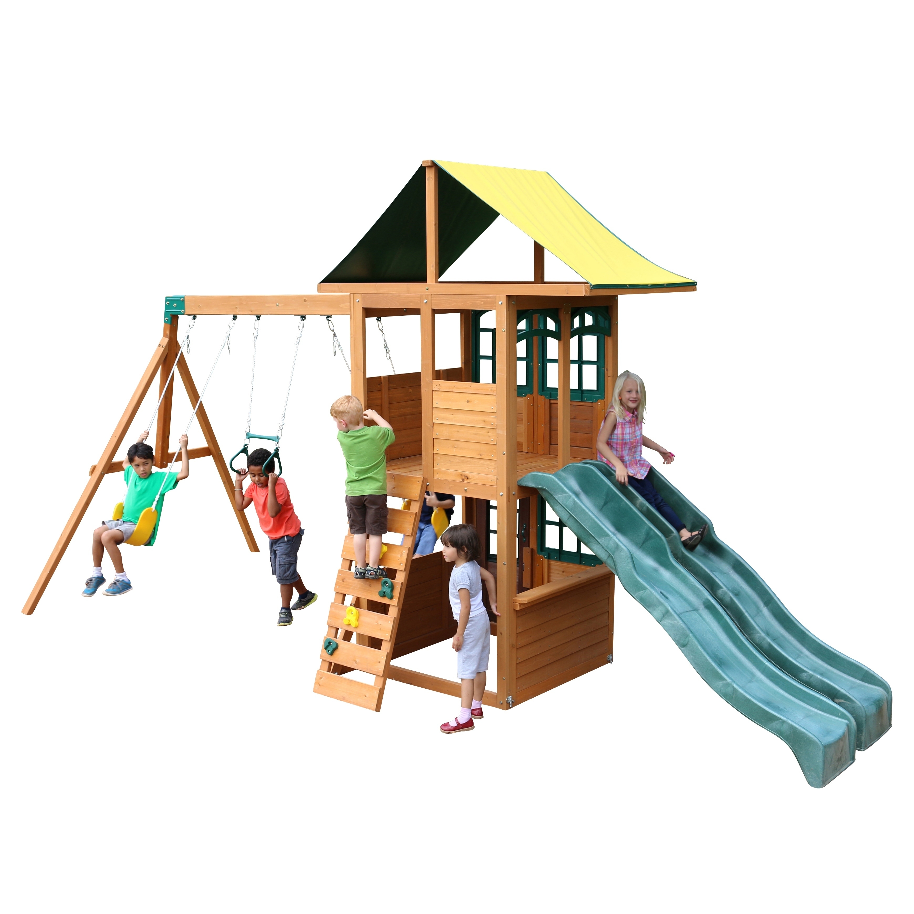 treasure cove wooden swing set