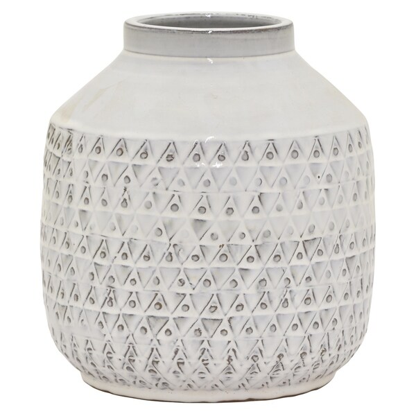 9.75 " Ceramic Vase in White