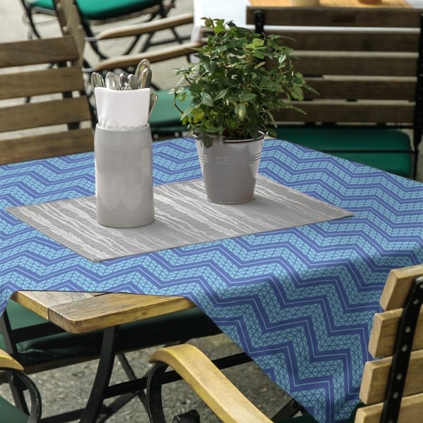 Two Color Hand Drawn Chevrons Square Tablecloth - 58 x 58