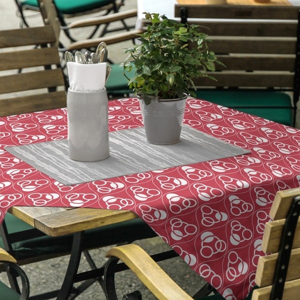 Classic Circles & Waves Square Tablecloth - 58 x 58