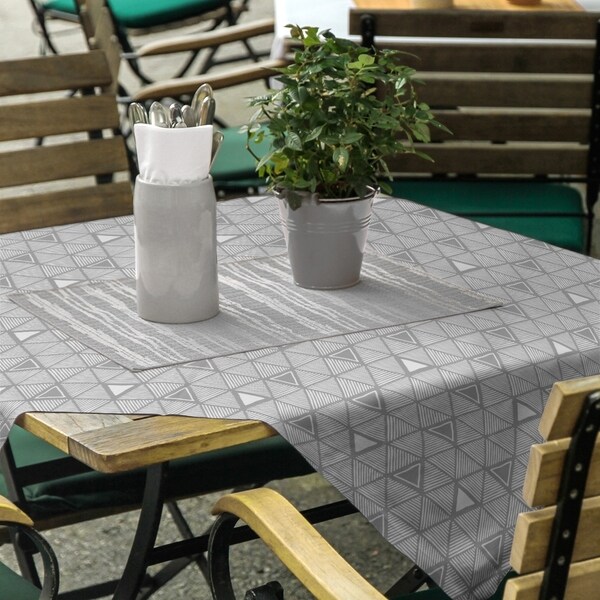 Classic Hand Drawn Triangles Square Tablecloth - 58 x 58