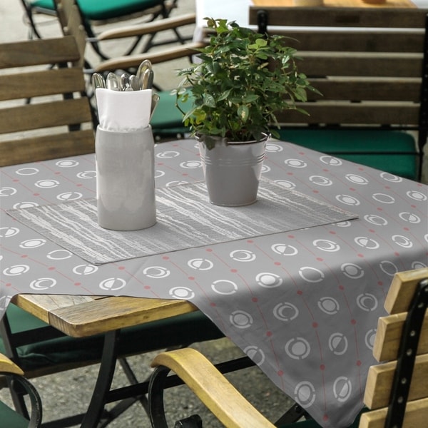 Gray Color Accent Moon Phases Square Tablecloth - 58 x 58