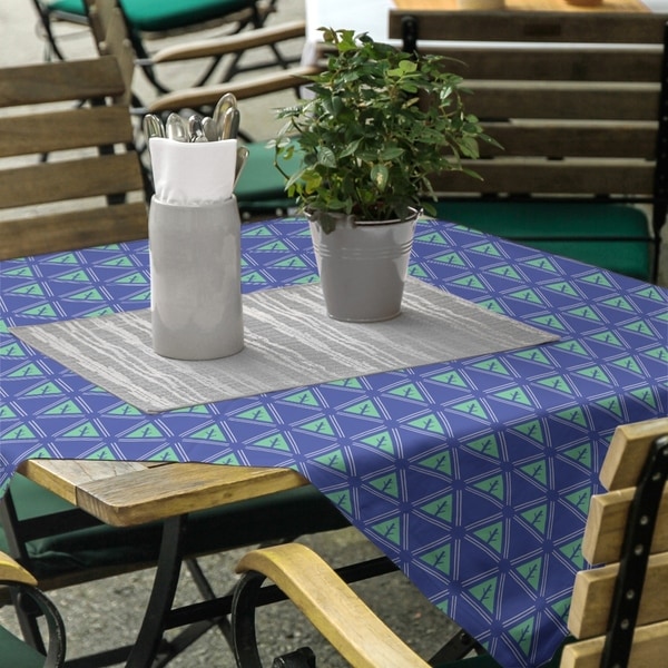 Three Color Minimalist Trees Square Tablecloth - 58 x 58