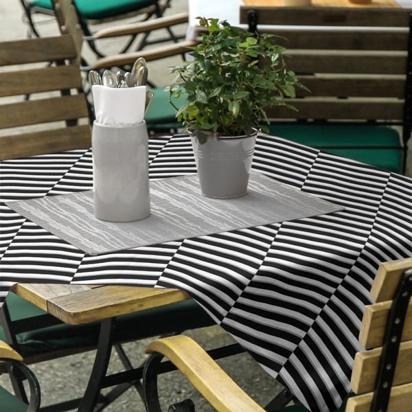 Two Color Fractured Stripes Square Tablecloth - 58 x 58