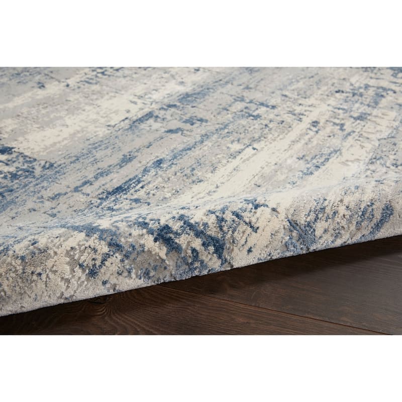 Copper Grove Nurnberg Modern Abstract Blue/Ivory Ombre Area Rug
