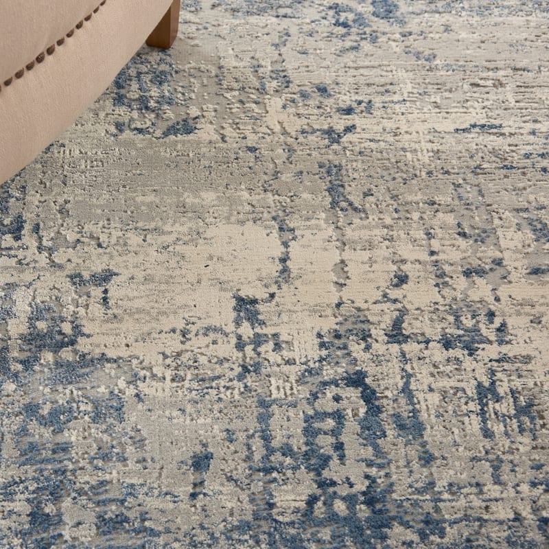 Copper Grove Nurnberg Modern Abstract Blue/Ivory Ombre Area Rug