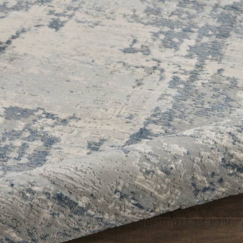 Copper Grove Nurnberg Modern Abstract Blue/Ivory Ombre Area Rug