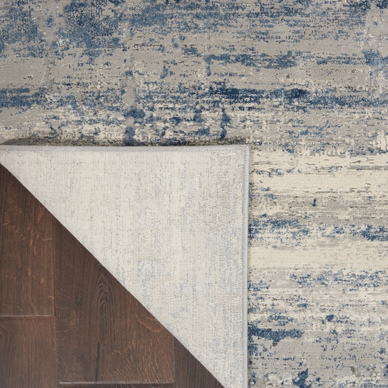 Copper Grove Nurnberg Modern Abstract Blue/Ivory Ombre Area Rug