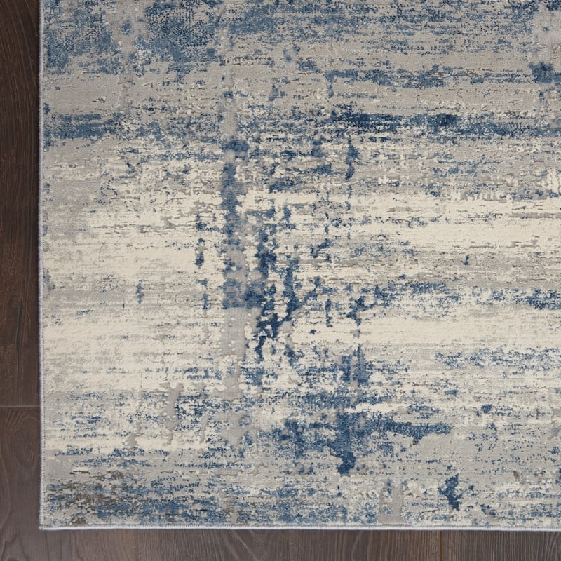 Copper Grove Nurnberg Modern Abstract Blue/Ivory Ombre Area Rug