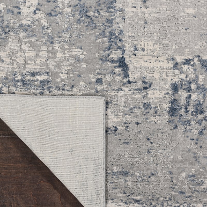 Copper Grove Nurnberg Modern Abstract Blue/Ivory Ombre Area Rug