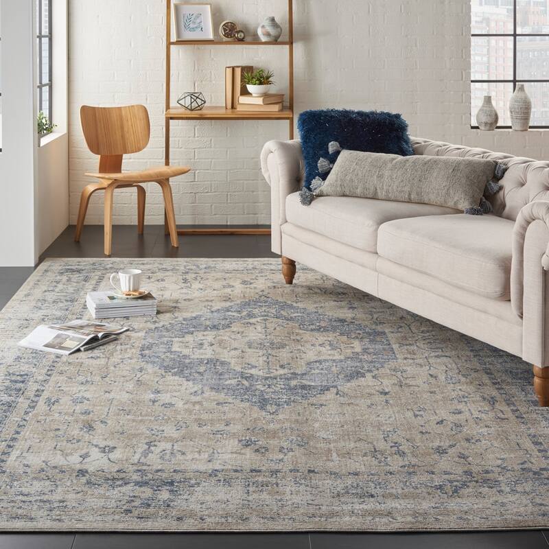 Malta Vintage Distressed Medallion Area Rug by Nourison