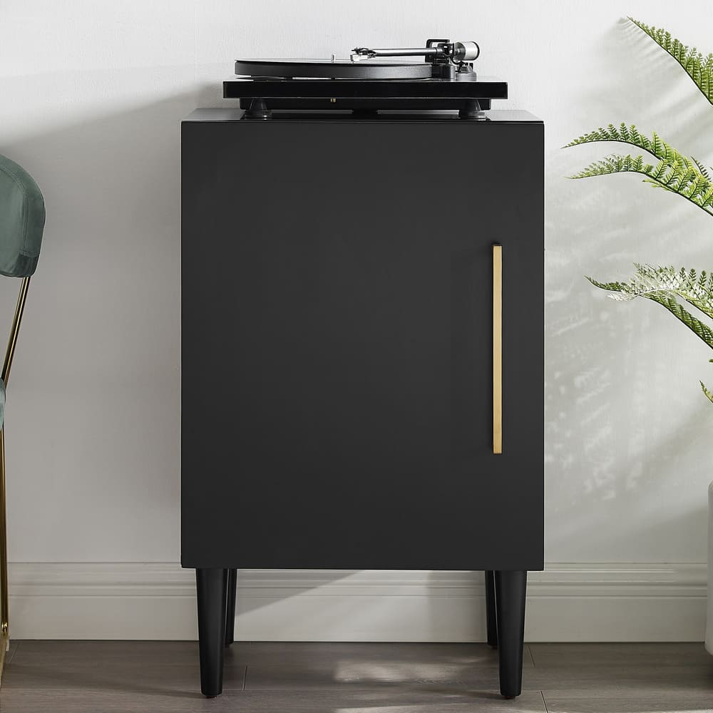 Crosley Everett Matte Black Record Player Stand