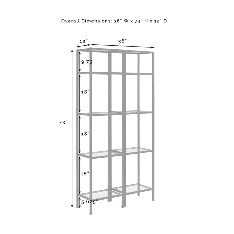 Crosley Aimee 2 pc Narrow Etagere Set - Gold