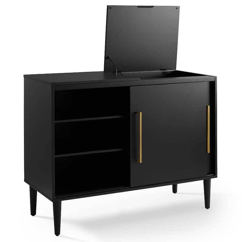 Crosley Everett Matte Black Media Console