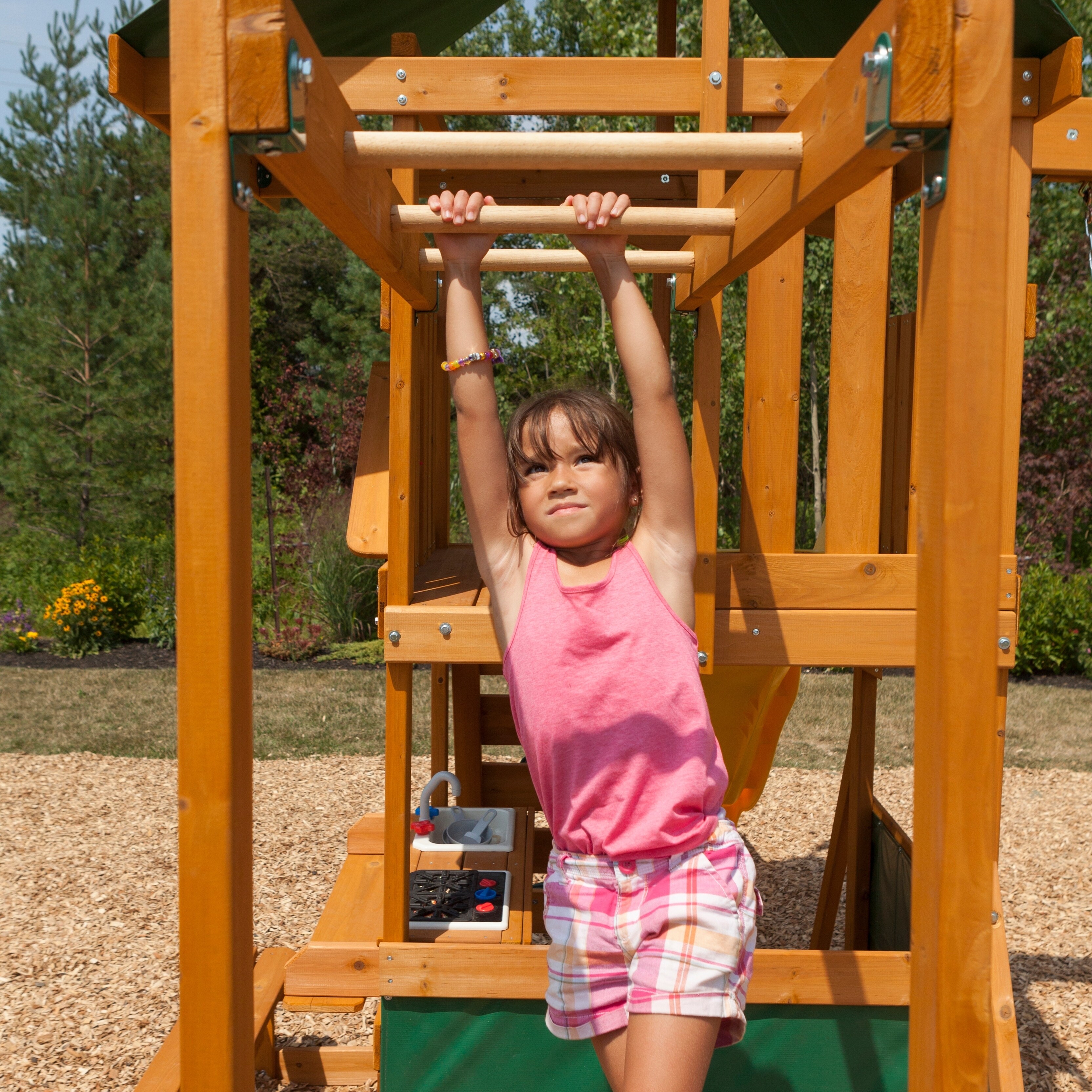 kidkraft laurentian wooden swing set