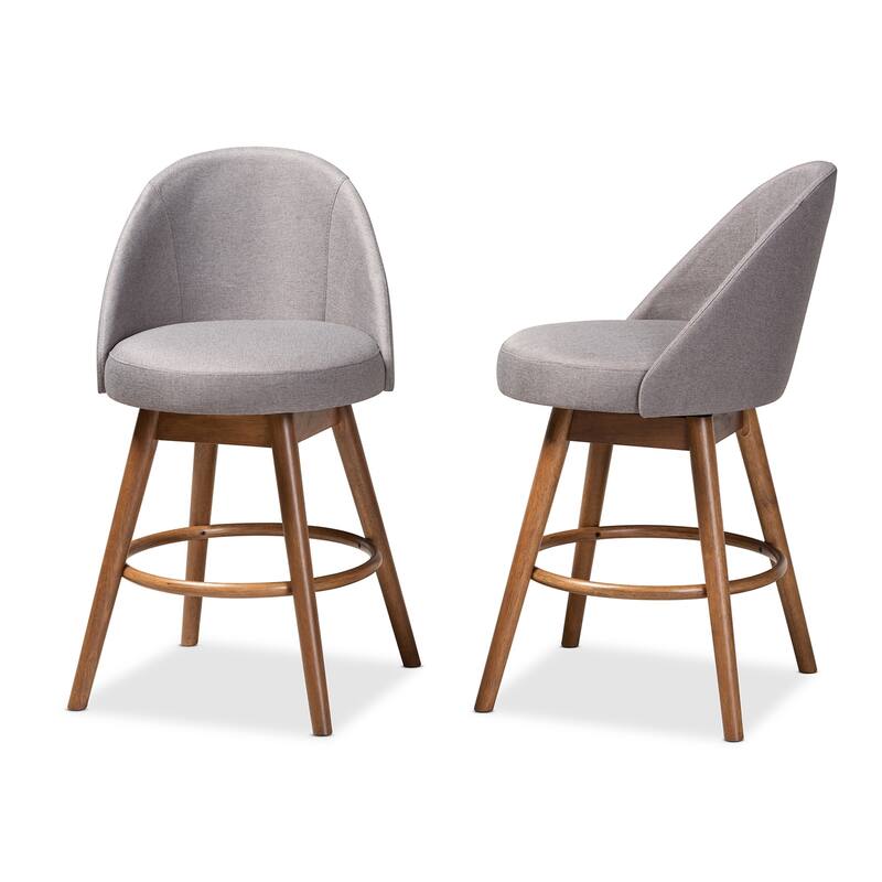Mid-Century Modern Swivel 2-Piece Counter Stool Set