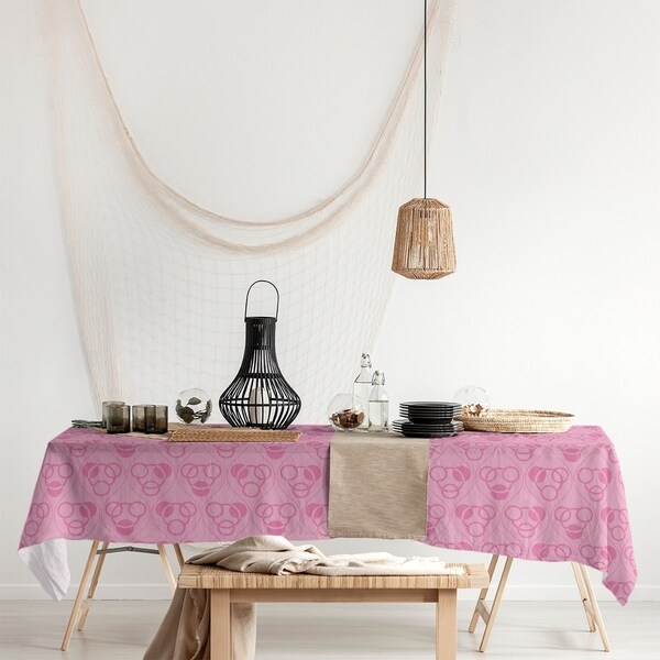 Monochrome Circles & Waves Rectangle Tablecloth - 58 x 102