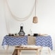 preview thumbnail 15 of 20, Classic Hand Drawn Chevron Pattern Rectangle Tablecloth - 58 x 102 Blue