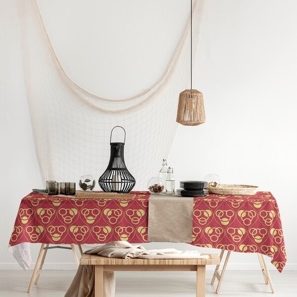 Full Color Circles & Waves Rectangle Tablecloth - 58 x 102