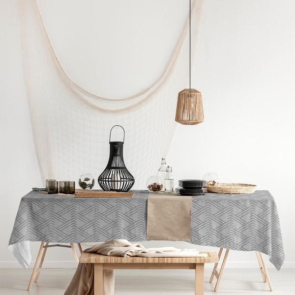 Monochrome Zig Zag Pattern Rectangle Tablecloth - 58 x 102. Opens flyout.