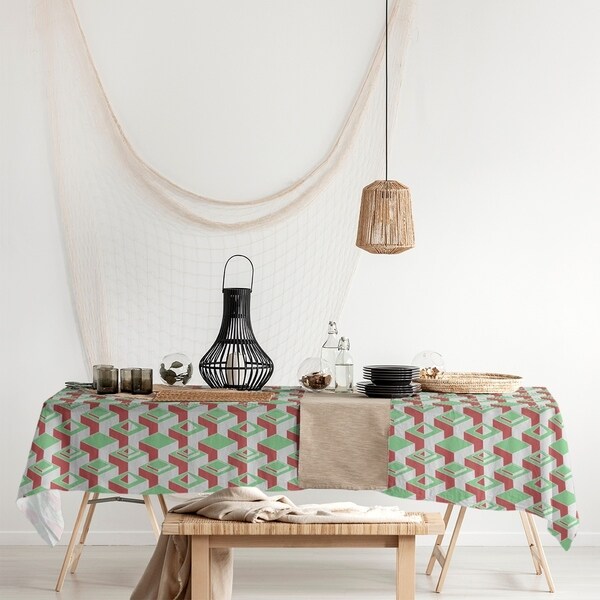Color Contrast Skyscrapers Pattern Rectangle Tablecloth - 58 x 102