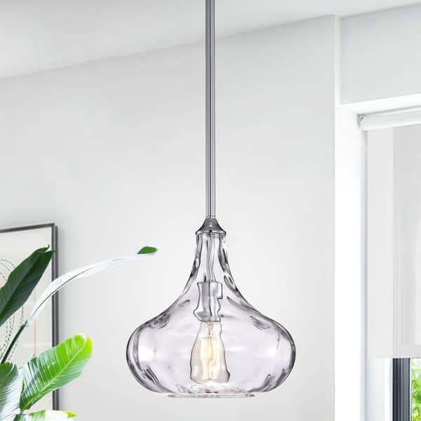 slide 2 of 2, Enielle Single Light Polished Chrome Pendant