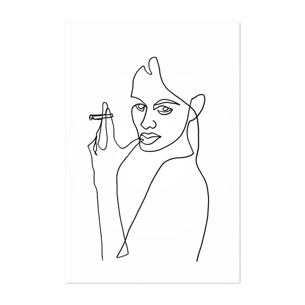 Noir Gallery Abstract Feminine Line Drawing Unframed Art Print/Poster