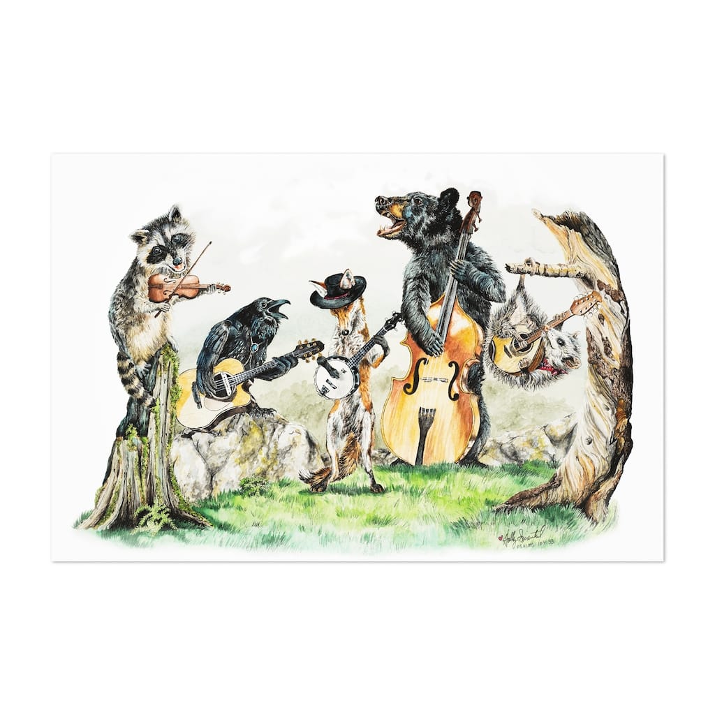 Noir Gallery Cute Animals Bluegrass Band Unframed Art Print/Poster