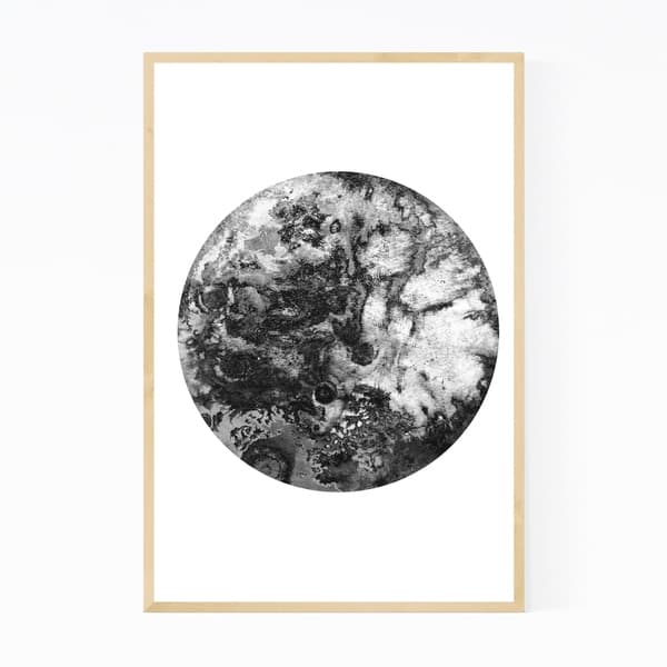 Shop Noir Gallery Abstract Moon Watercolor Painting Framed Art