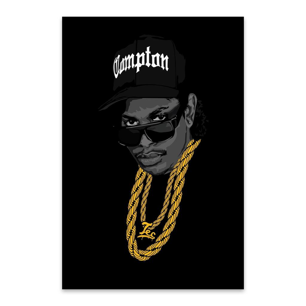 Noir Gallery Eazy-E Portrait Music Hip Hop Metal Wall Art Print
