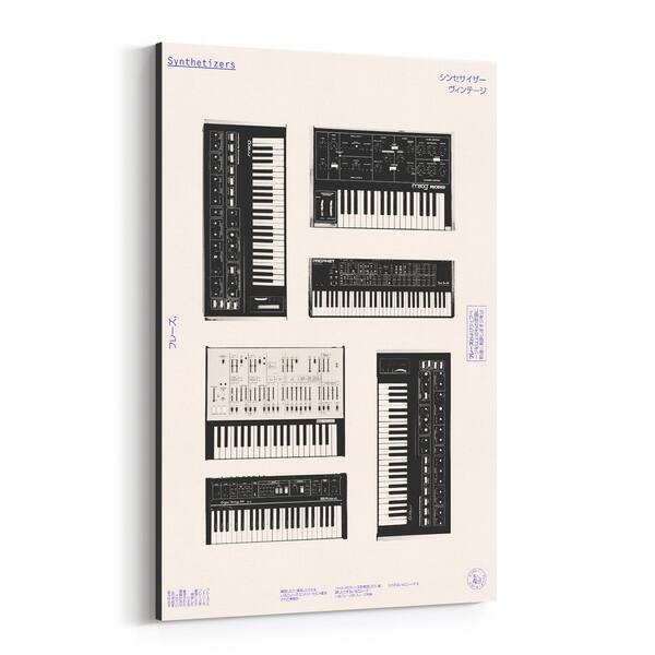Shop Noir Gallery Vintage Synthesizers Music Canvas Wall Art Print Overstock