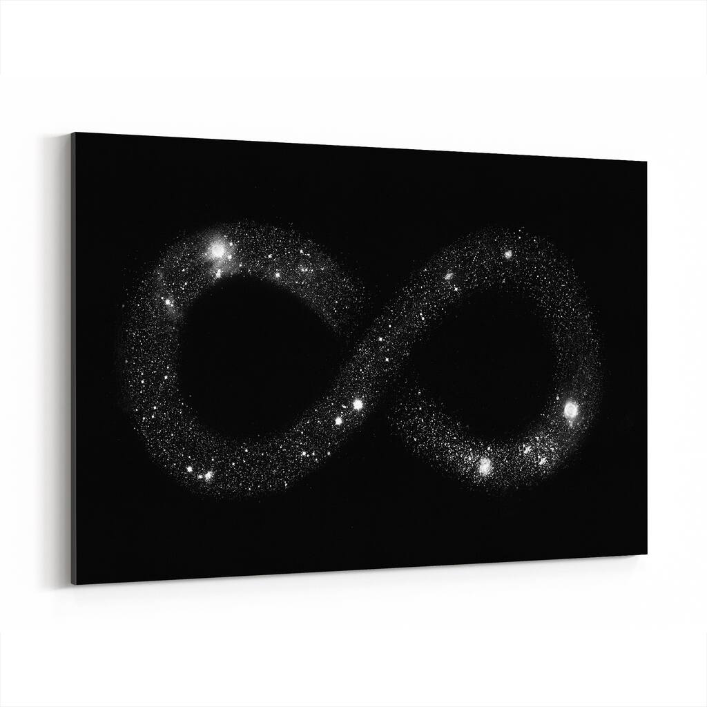 Noir Gallery Infinity Symbol Stars Dark Canvas Wall Art Print