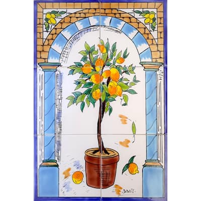 Lemon Tree 6 Tiles Ceramic Wall Mural Art