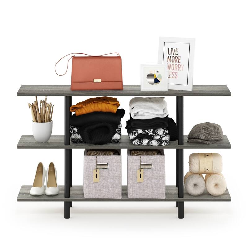 Furinno 18076EX Turn-N-Tube 3-Tier Wide Display Shelf