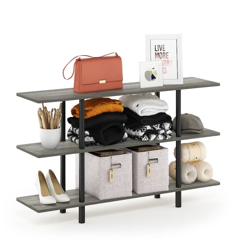 Furinno 18076EX Turn-N-Tube 3-Tier Wide Display Shelf