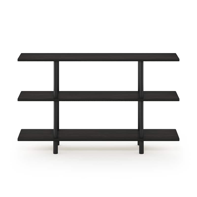 Furinno 18076EX Turn-N-Tube 3-Tier Wide Display Shelf - Espresso/Black