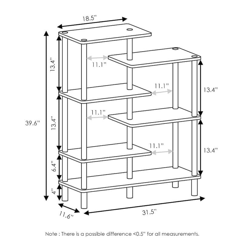 Furinno 18089 Turn-N-Tube 6-Tier Accent Display Rack