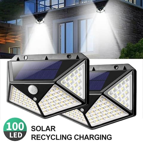 1PC 100 LED Security Light Motion Sensor Wall Lamp Solar Powered Lights Waterproof Outdoor Night Lighting 270 Degrees