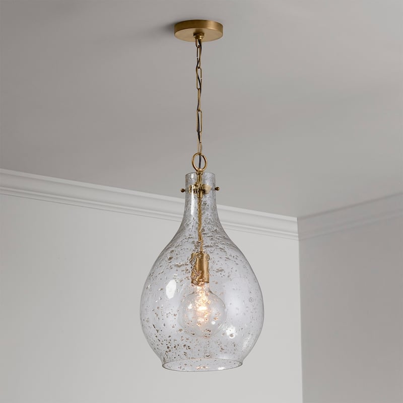 1-light Patinaed Brass Pendant
