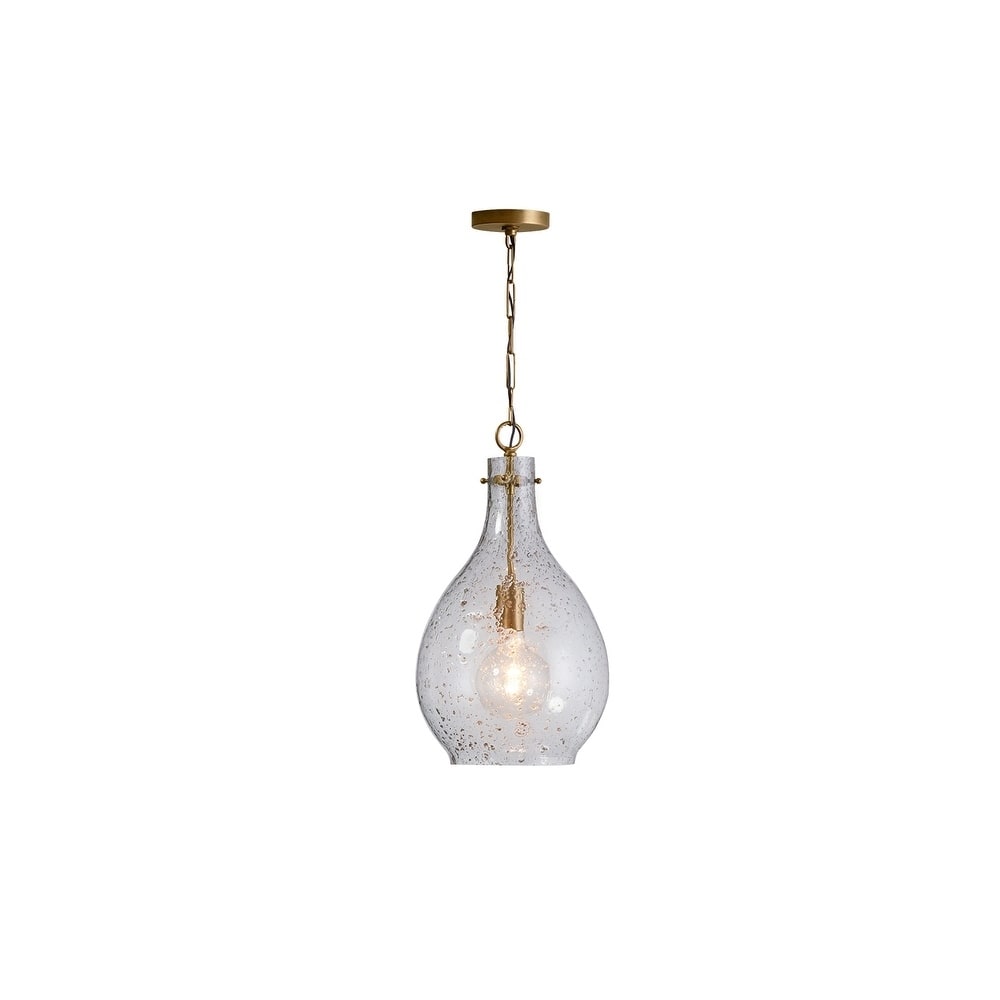 1-light Patinaed Brass Pendant
