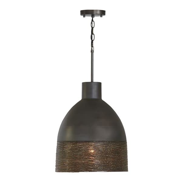 slide 2 of 3, Sana 1-light Grey Iron Pendant