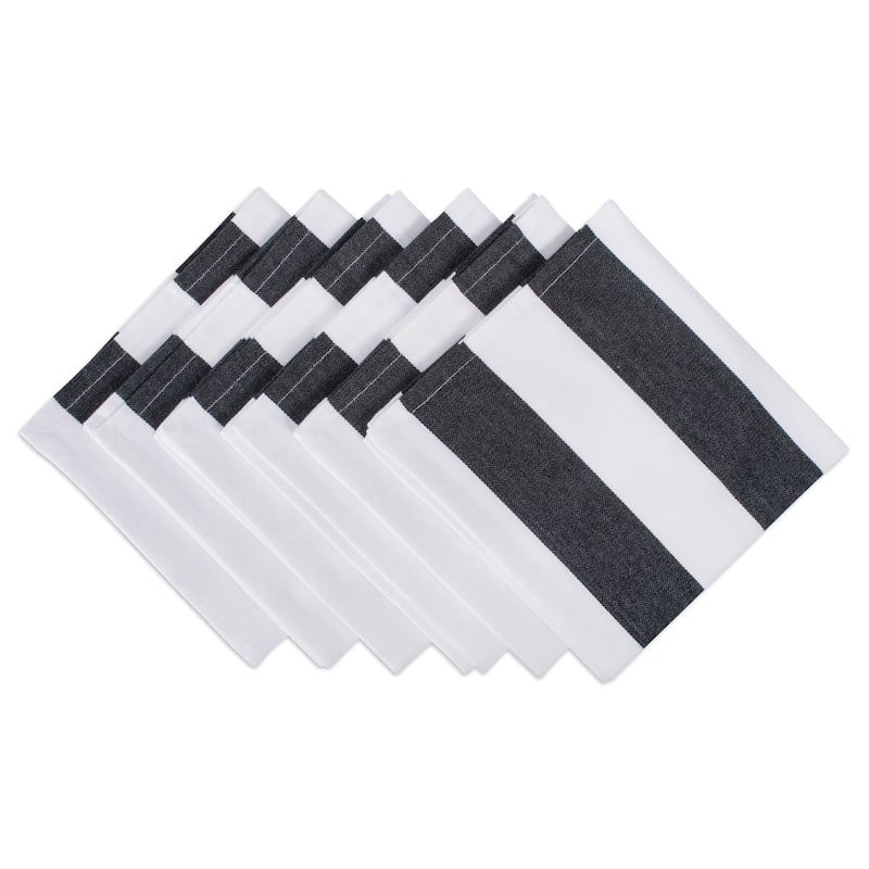 DII Dobby Stripe Napkin (Set of 6) - Black & White